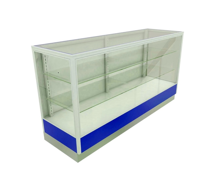 VITRINA EXIBIDORAN RECTA C/2 ENTREPAÑOS DE CRISTAL FDM326