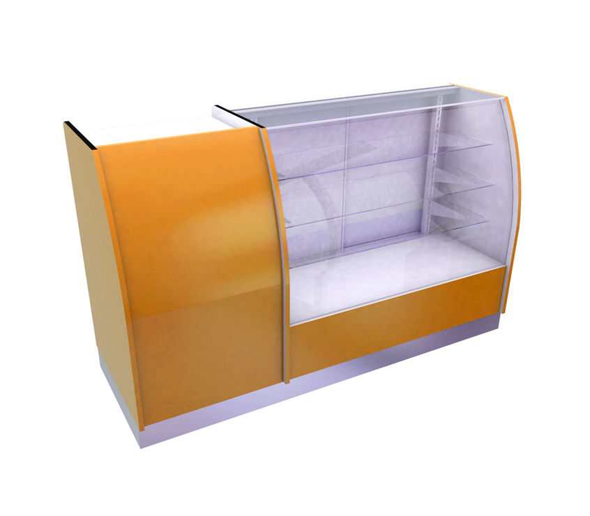 VITRINA CURVA PUNTO DE VENTA EXHIBIDOR fdm328
