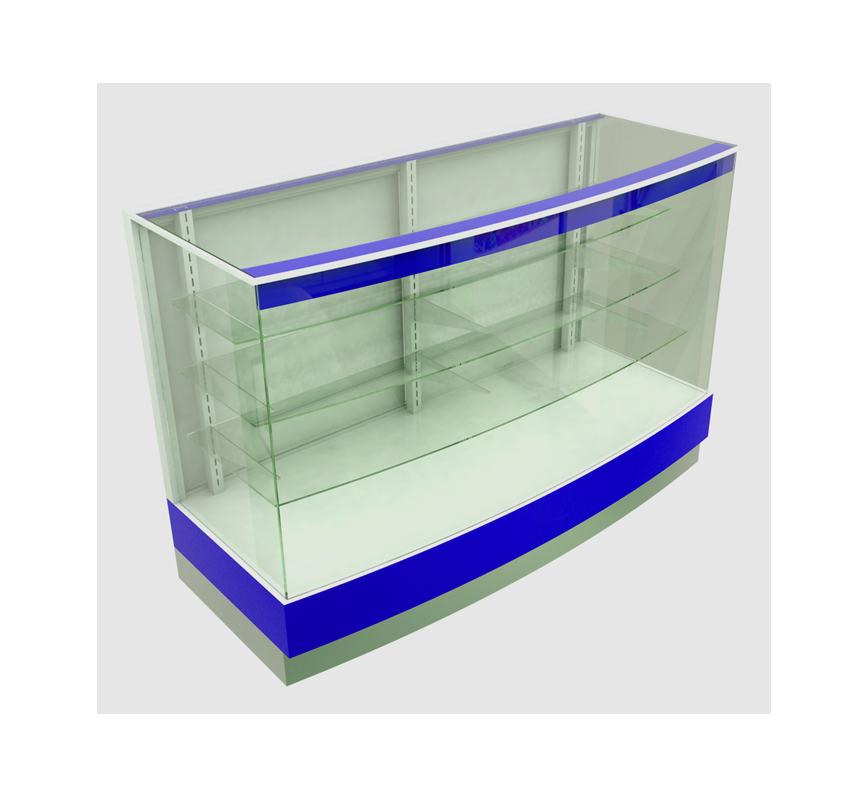 VITRINA TIPO OLA CONCAVA C/ ILUMINACION FDM330
