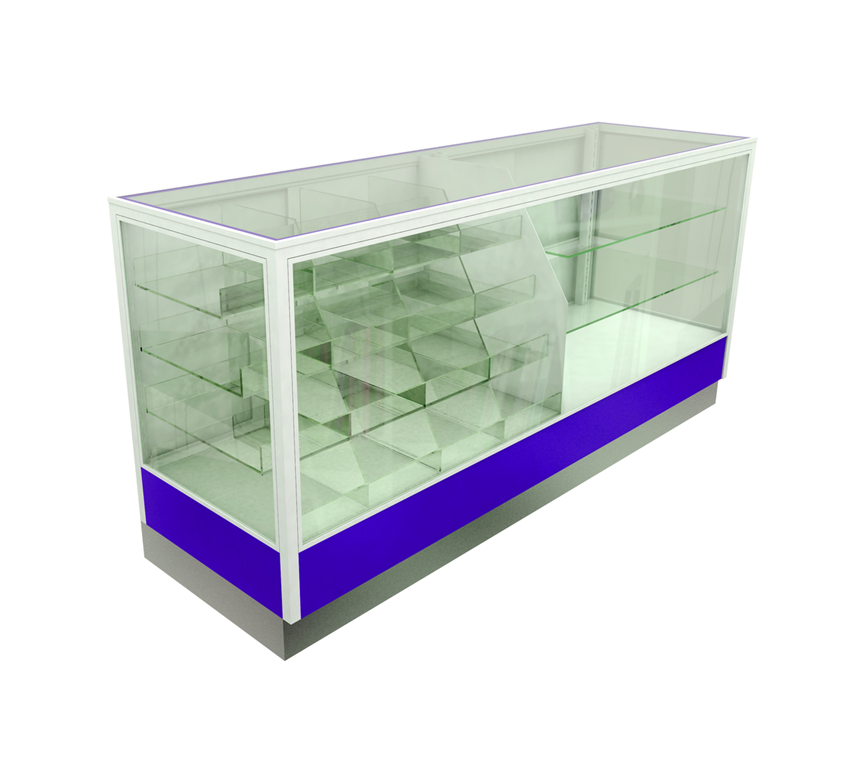 VITRINA MIXTA 2 ENTREPAÑOS DE CRISTAL CUBÍCULOS DE CRISTAL 16 FDM336