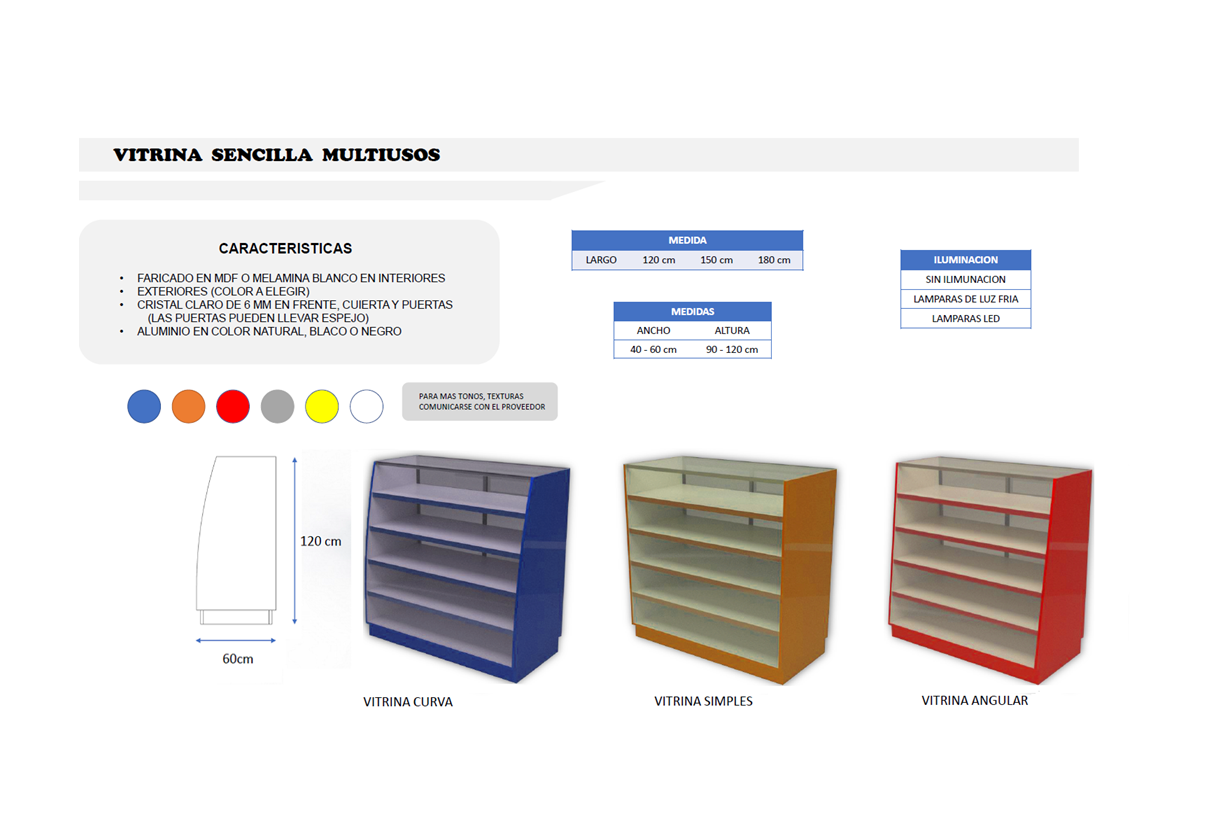 VITRINA SENCILLA MULTIUSOS FDM340