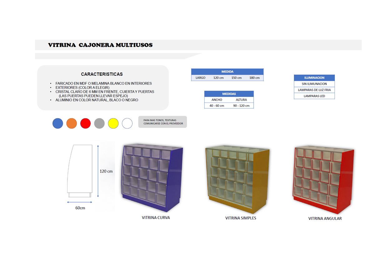 VITRINA CAJONERA MULTIUSOS FDM341