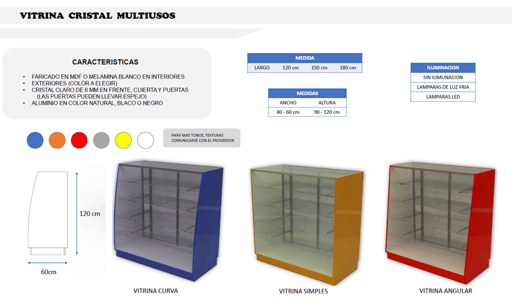VITRINA CRISTAL MULTIUSOS C/CRISTAL FDM342
