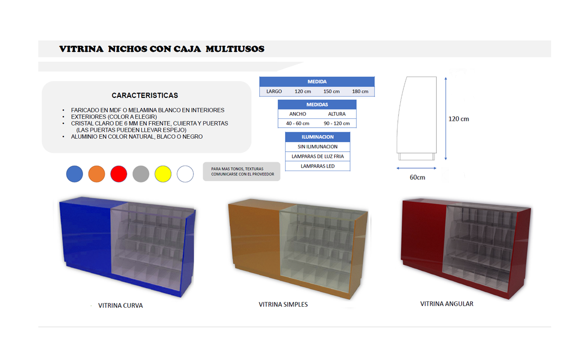 VITRINA NICHOS CON CAJA MULTIUSOS FDM349