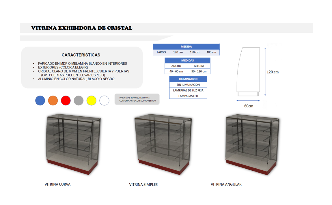 VITRINA EXHIBIDORA DE CRISTAL FDM351