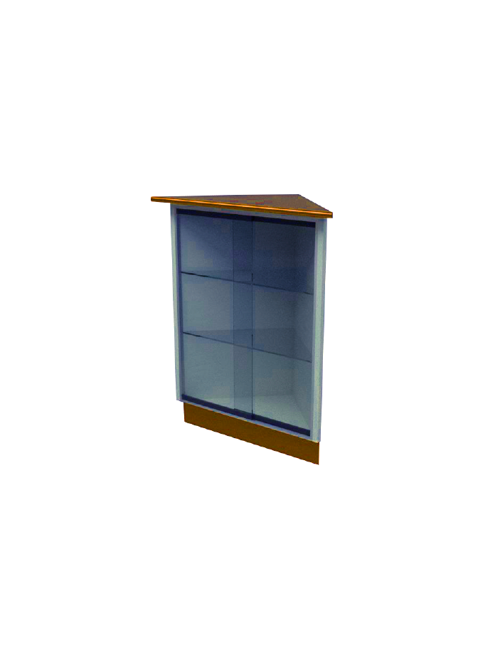 ESQUINERO TRIANGULAR DE 2 REPISAS CRISTAL O MADERA FDM380