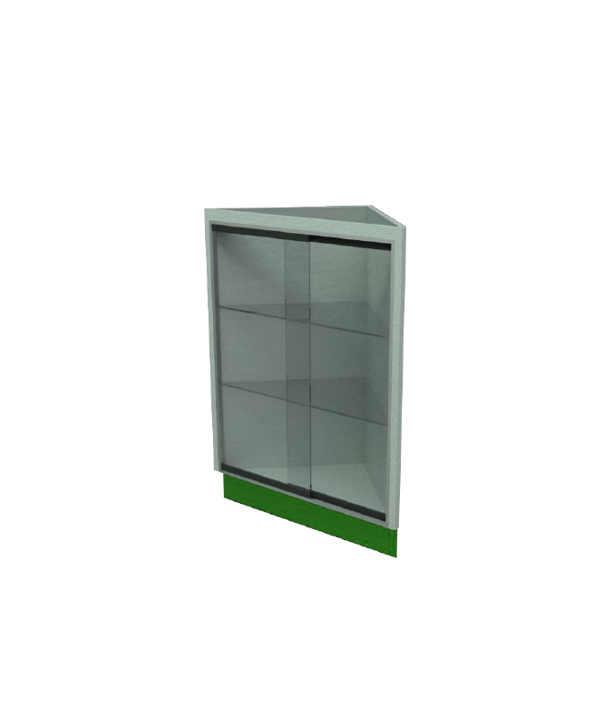 ESQUINERO TRIANGULAR DE 2 REPISAS CRISTAL O MADERA FDM381