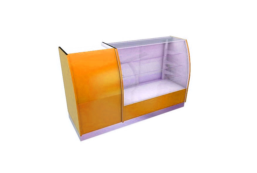 VITRINA CURVA PUNTO DE VENTA EXHIBIDOR 1.20m PUNTO DE VENTA FDM446