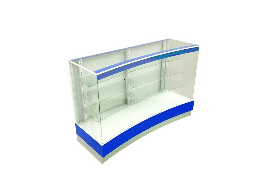 VITRINA TIPO OLA CONVEXA C/ ILUMINACION FDM449