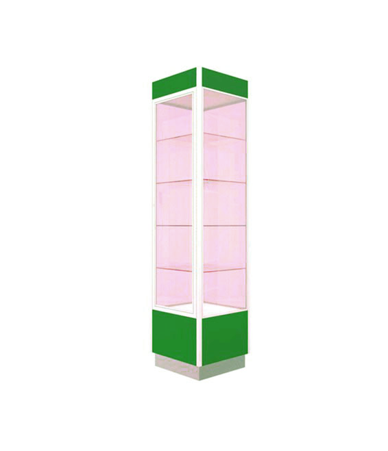APARADOR CUADRADO 4 ENTREPAÑOS DE CRISTAL FDM455