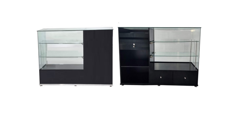 MOSTRADOR CRISTAL COLOR NEGRO ILUMINACION LED FDM475