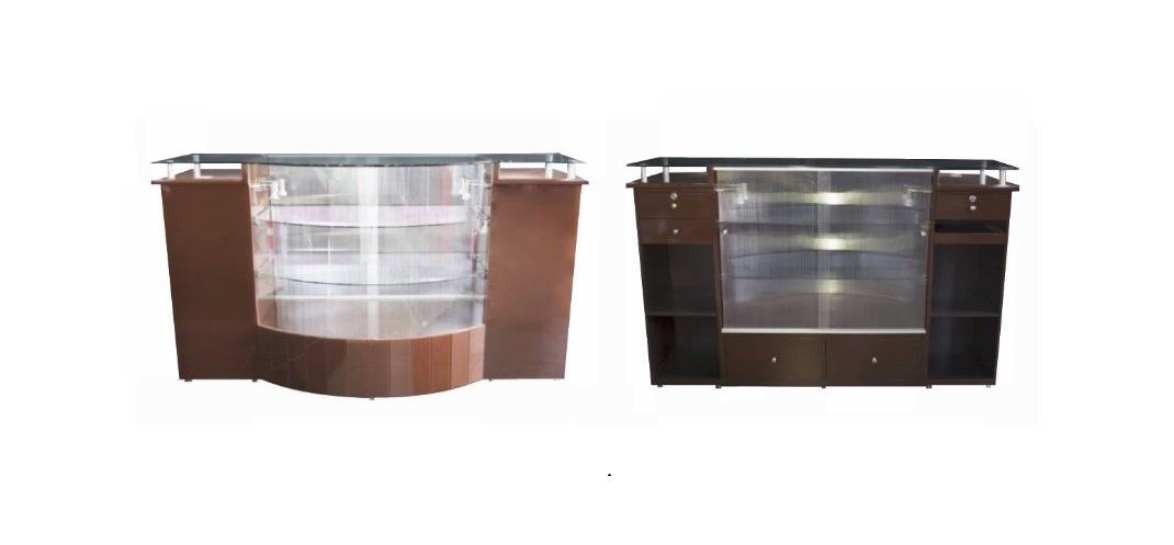 MOSTRADOR DE DOBLE CAJONERA CON CRISTAL FDM478