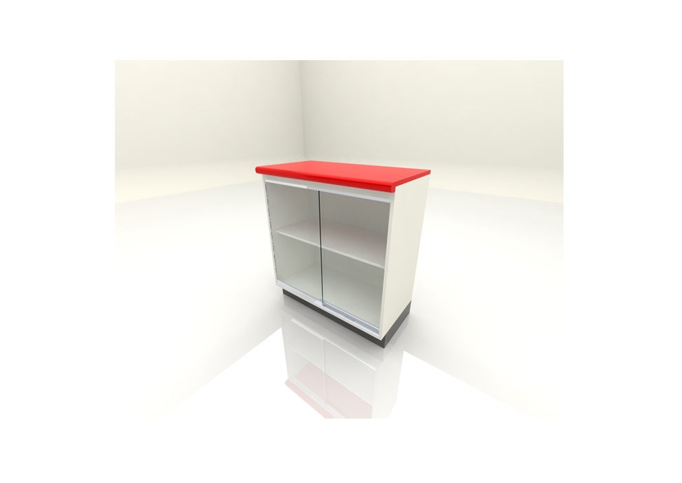 MOSTRADOR CONTRA CAJA C/2 PUERTAS DE CRISTAL FDM508